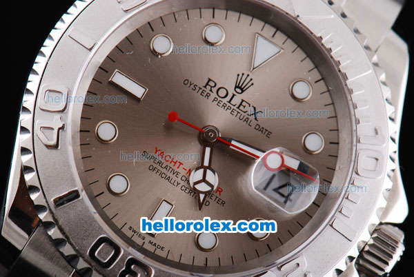 Rolex Yacht-Master Oyster Perpetual Chronometer Automatic with Chocolate Brown Dial,White Bezel and White Round Bearl Marking-Small Calendar - Click Image to Close